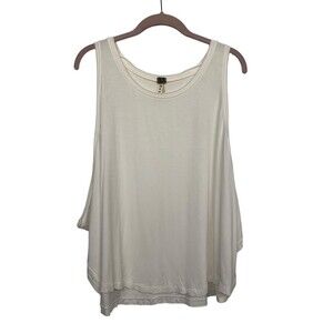 We The Free People Women's size M White Oversized Tank Top Drapey Stretch Jersey